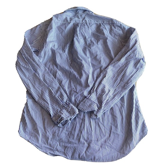 Ralph Lauren Men Button Up Shirt Purple White Stripe Sz L Long Sleeve Slim Fit - Picture 2 of 6